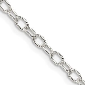 Kazi Luxury Sterling Silver 3.4mm Oval Cable Chain